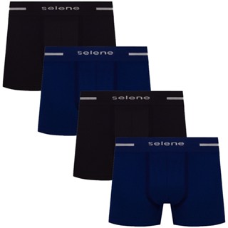 Kit 4 Cueca Box Boxer Microfibra Selene Masculina Original