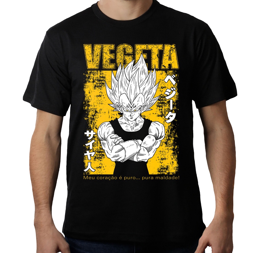 C&A Camiseta Estampada Tie Dye Super Saiyajin Manga Curta Gola Careca Preta  