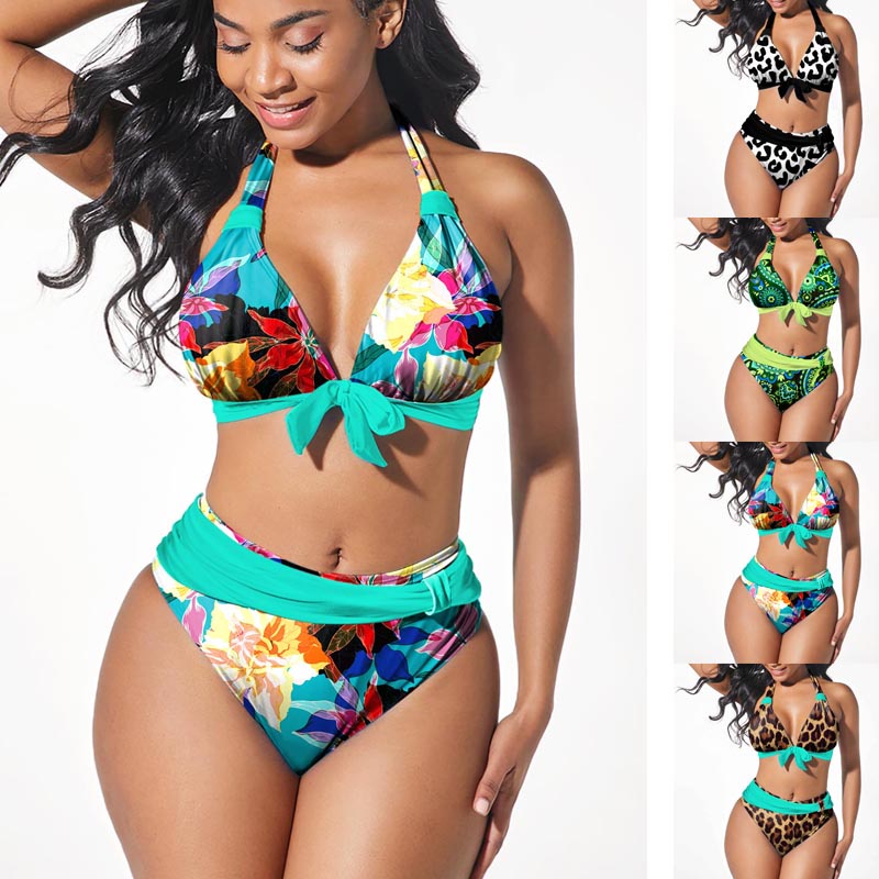 Biquíni Plus Size Jinxueer - Cintura Alta Com FPS 50+