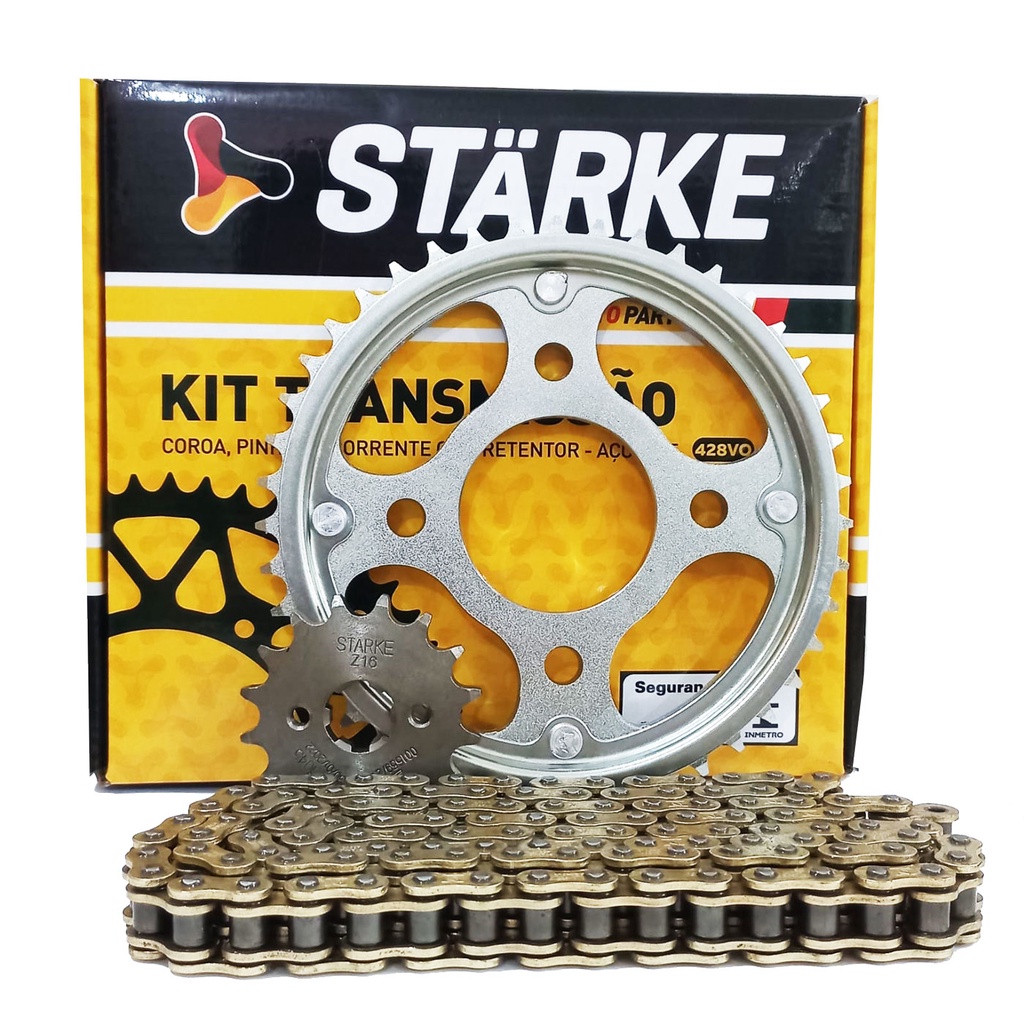 Kit Relação Cg 150 Titan / Cg 150 Fan Com Retentor 43/16 Corrente Dourada em Oferta na Shopee