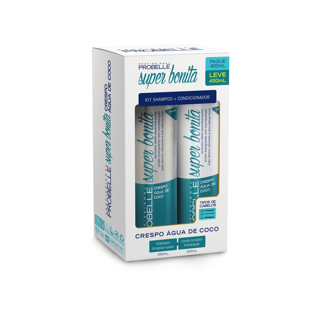 KIT 06 UN. Shamp. + Cond. 450G. Super Poderosa - Probelle