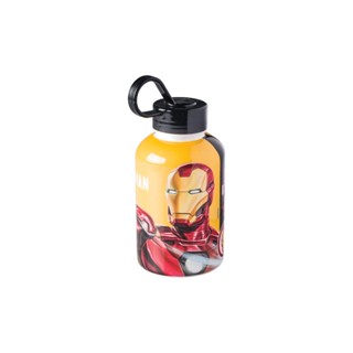 Garrafa de Plástico 280 ml com Tampa Rosca e Pegador Fixo Cilíndrica Avengers Homem de Ferro