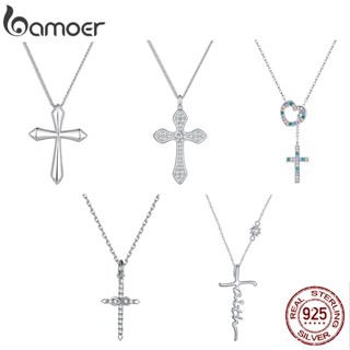 Bamoer 925 Sterling Silver Cross Collection Colar Moda Joias Para Mulheres E Homens