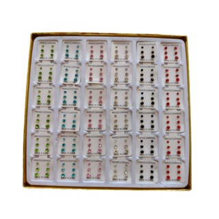 Cartelas TAMANHO VARIADO De Brinco Terceiro Furo De Silicone Antialergico Com Pedrinhas De Strass CONTEM 108 PARES em Oferta na Shopee