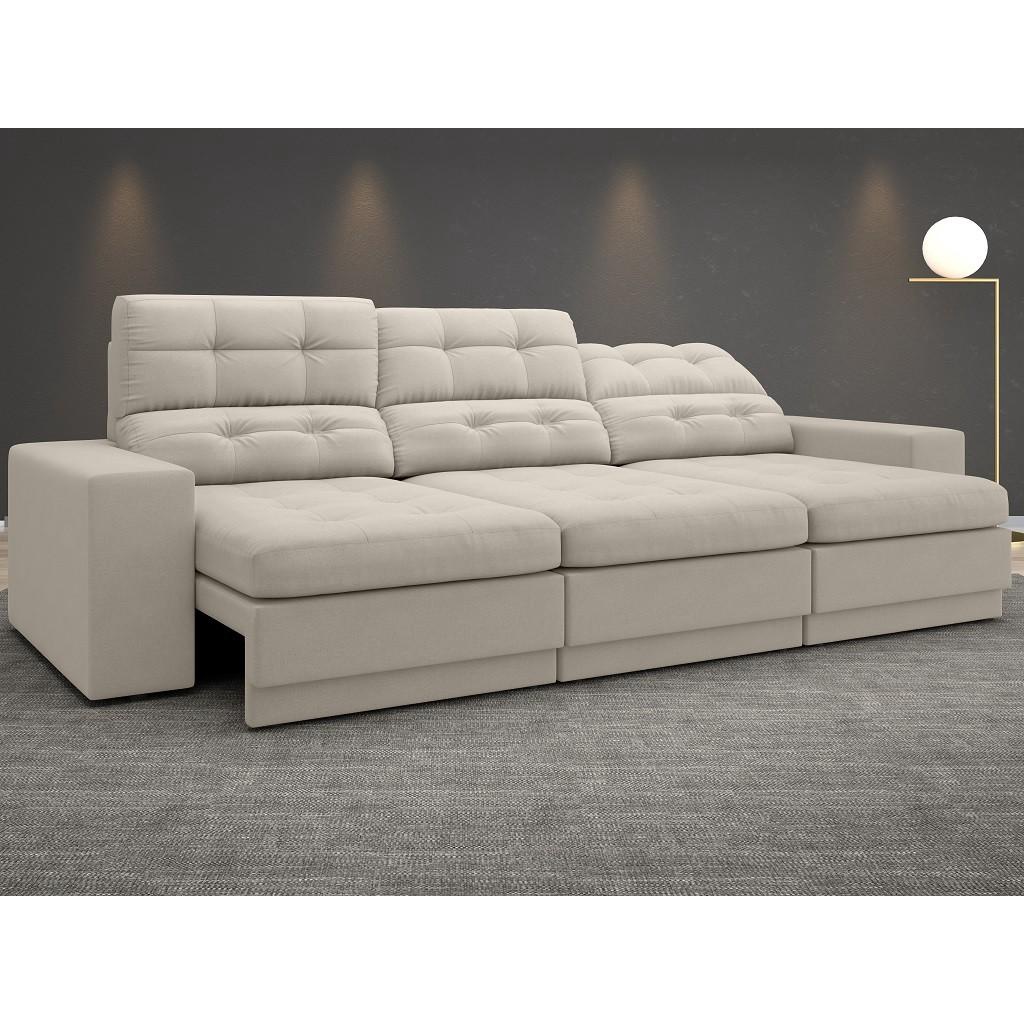 Sofá 4 Lugares Net Jobim Assento Retrátil e Reclinável Areia 2,30m (L) em Oferta na Shopee