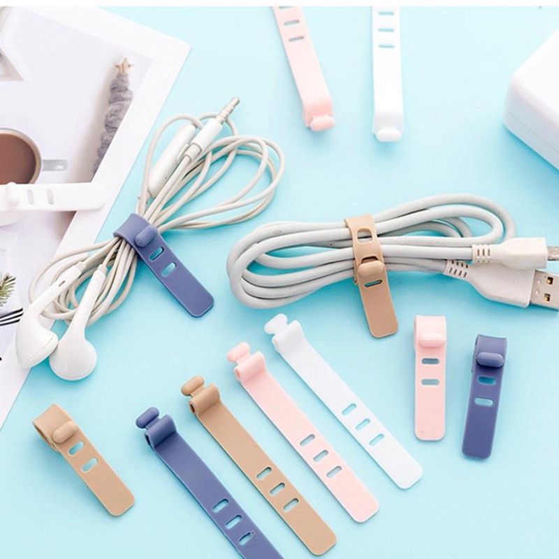 1-10 Pçs Cabo De Dados Silicone Gravata Portátil Rede Armazenamento Organizador Fone De Ouvido Carregamento Anti-Perdido