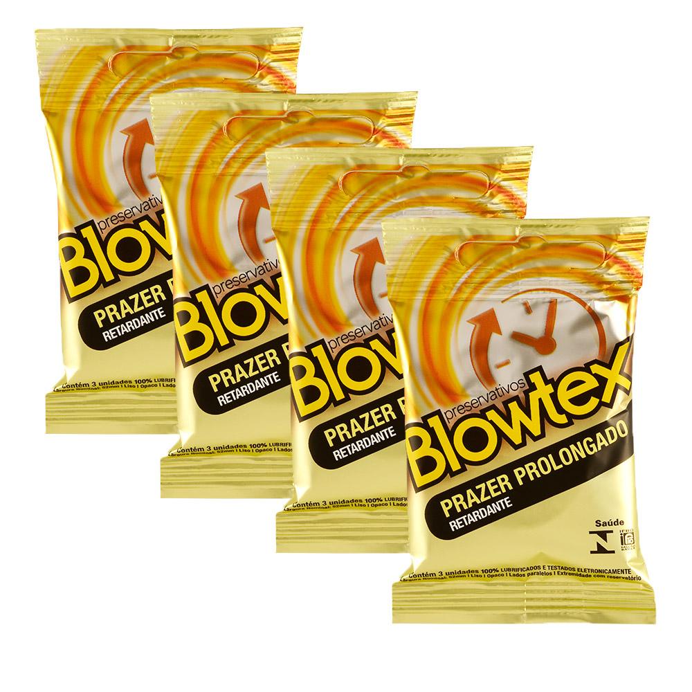 Kit 4 Pacotes Preservativo Blowtex Retardante C/ 3 Unidades Cada em Oferta na Shopee
