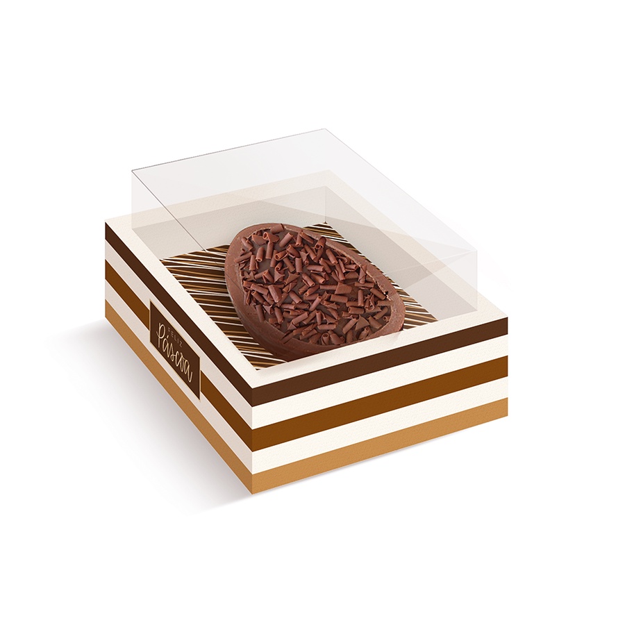 Caixa New Moldura para Meio Ovo - Tons de Chocolate - 06 Unidades - Cromus - Rizzo Distribuidora - Stationery