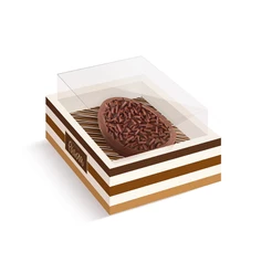 Caixa New Moldura para Meio Ovo - Tons de Chocolate - 06 Unidades - Cromus - Rizzo Distribuidora