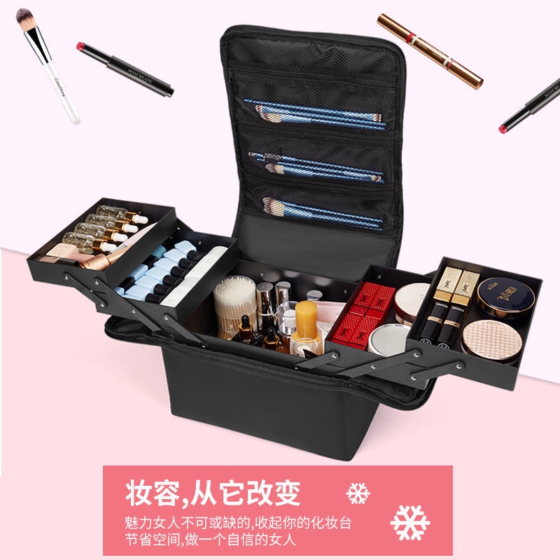 24 Horas de Embarque Tattoo Bordado Tattoo Toolkit Estojo de Cosmética Profissional Estojo de Cosmética Multi-Layer Grande Saco de Cosmética Portátil Manicure Tatt