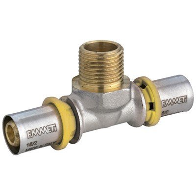 Tee Macho P/Gas 20Mm X 1/2 Multi Gás, Emmeti