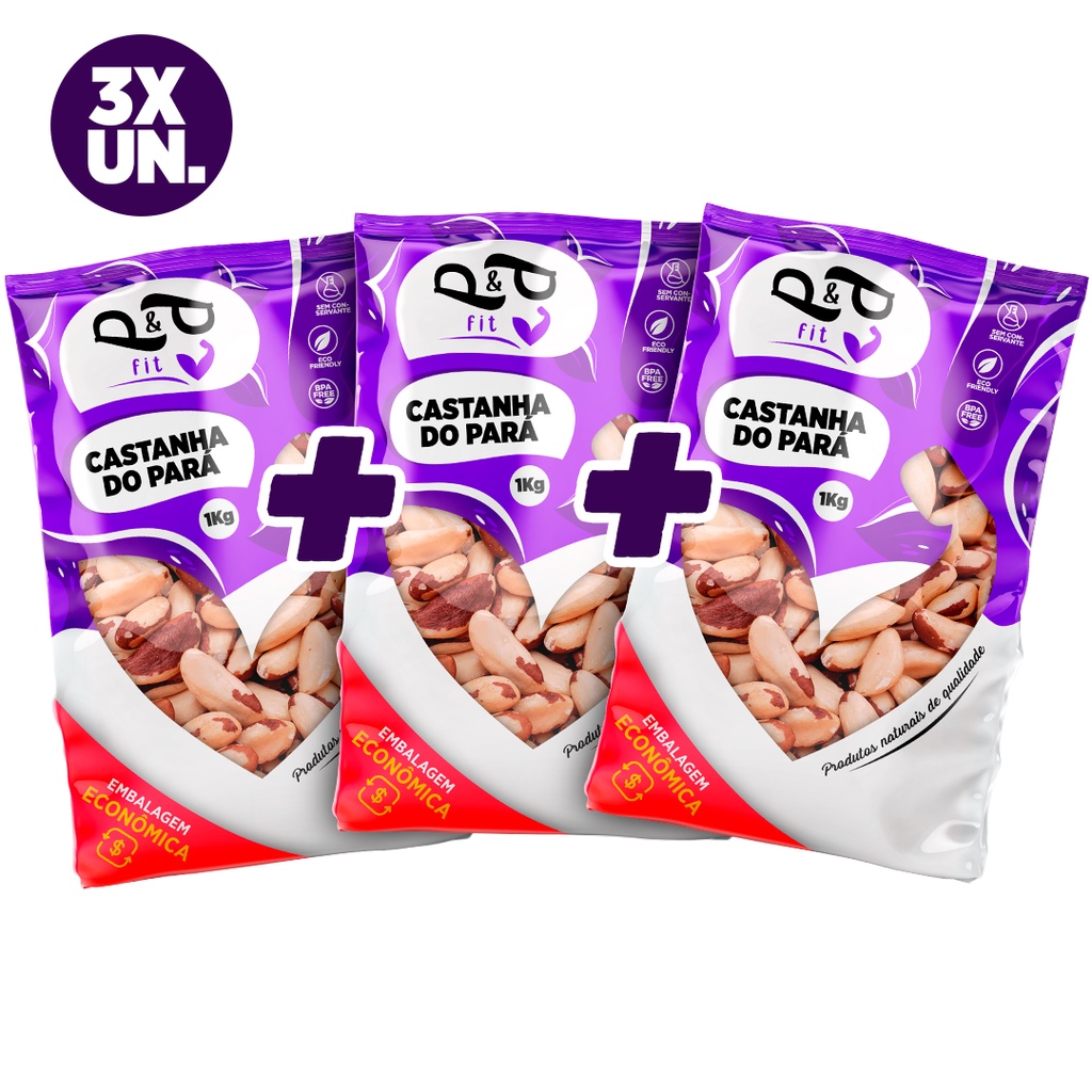 Castanha do Pará Inteira 3Unidades 1Kg - P&P
