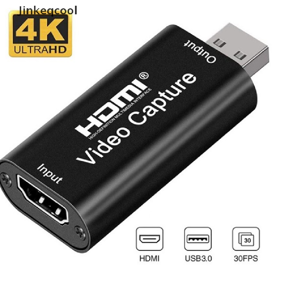 Placas De Captura De Vídeo Jqbr Adaptador Áudio HDMI Para USB 3.0 Definição 4K Record QDD