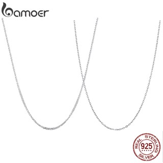 O Bamoer Colar Básico Simples De Prata Esterlina 925 Para Mulheres E Homens