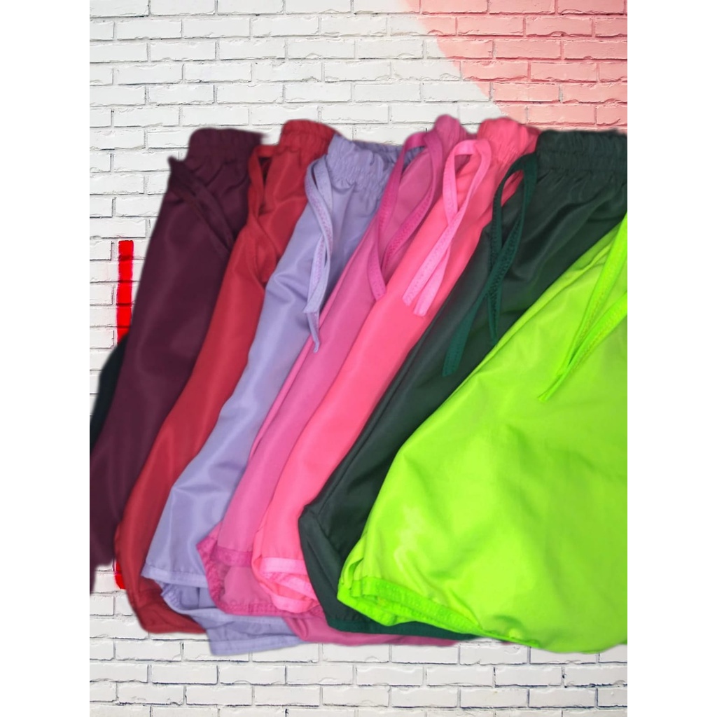 Kit C/5 Shorts Tactel Liso Feminino Soltinho E Confortável