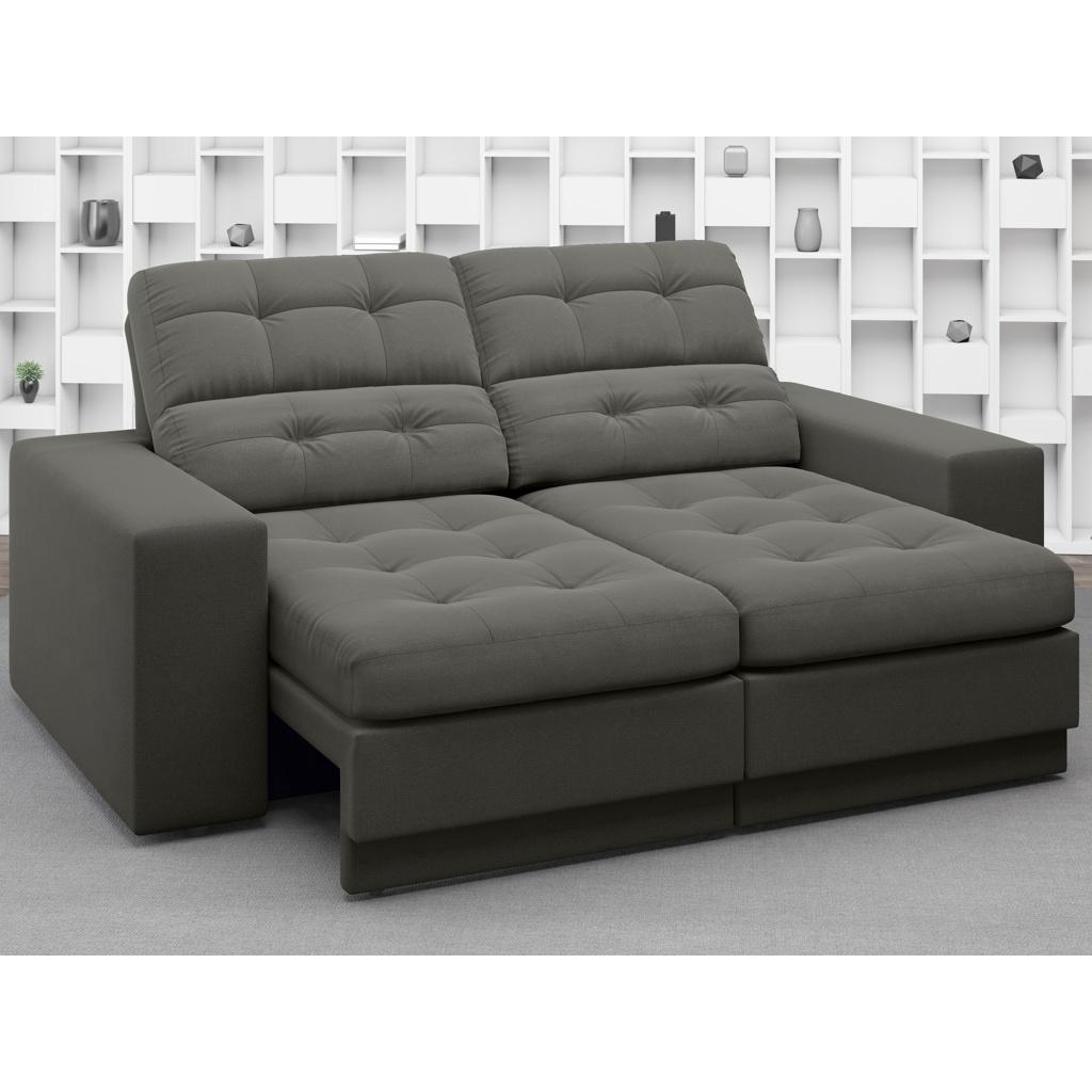 Sofá Jobim 1,70m Assento Retrátil e Reclinável Velosuede Cinza - NETSOFAS em Oferta na Shopee