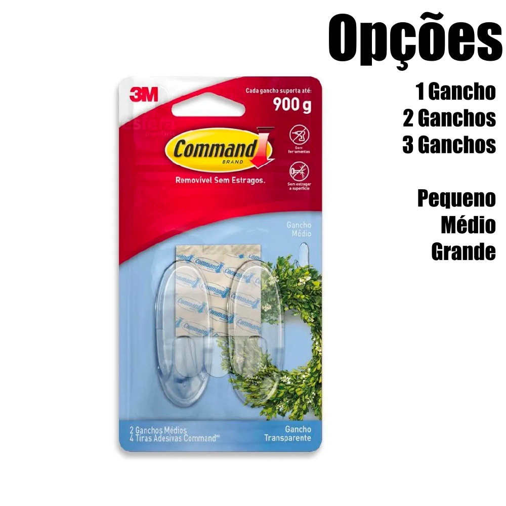 Gancho Adesivo Transparente 3M Command - Escolha O Modelo