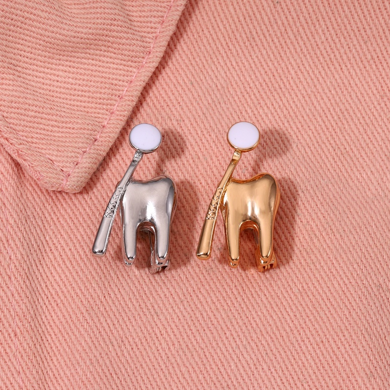 Alfinete De Dente Da Saúde Pin De Esmalte Lovely Metal Dentista Médico Lapela Broche Crachás Criativo Joias Presente Para Amigos