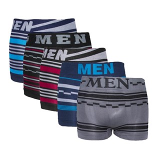 Kit 5 Cuecas Box Boxer Originais Men Sem Costura