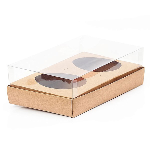 Caixa para Ovo de Colher Duplo - Meio Ovo de 100g a 150g - Kraft - 5unidades - Assk - Stationery