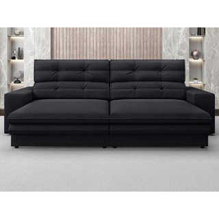 Sofá Pegasus 2,50m Assento Retrátil e Reclinável Velosuede Preto - NETSOFAS em Oferta na Shopee