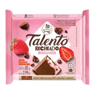 Chocolate Tablete Talento 85g Rech Morango