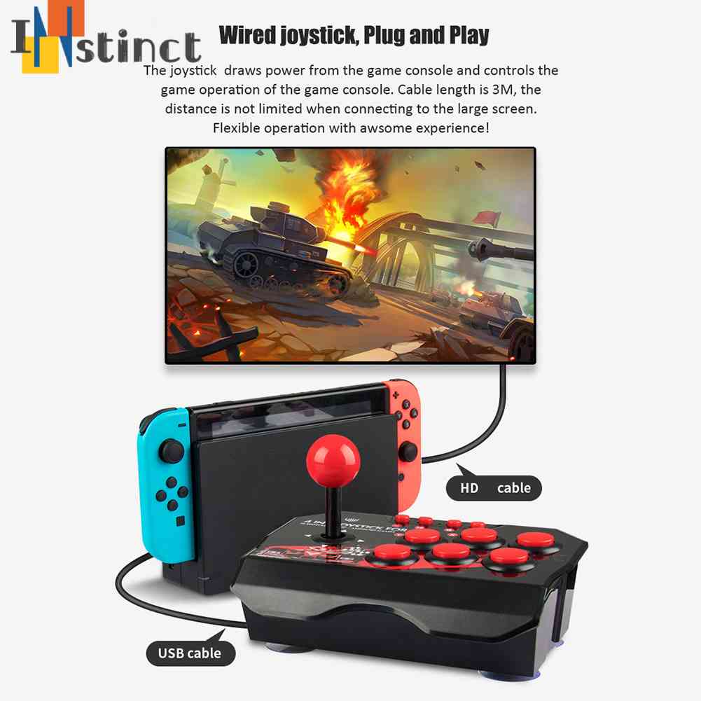 Controle 4 Em 1 Retro Arcade Game Joystick Station USB Com Fio TURBO ...