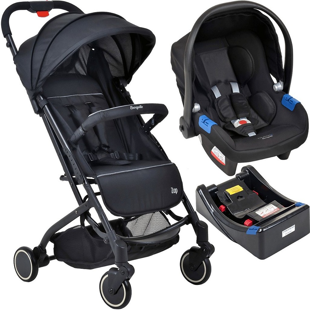 Carrinho de Bebe Burigotto Zap Black Preto com Bebe Conforto e Base em Oferta na Shopee