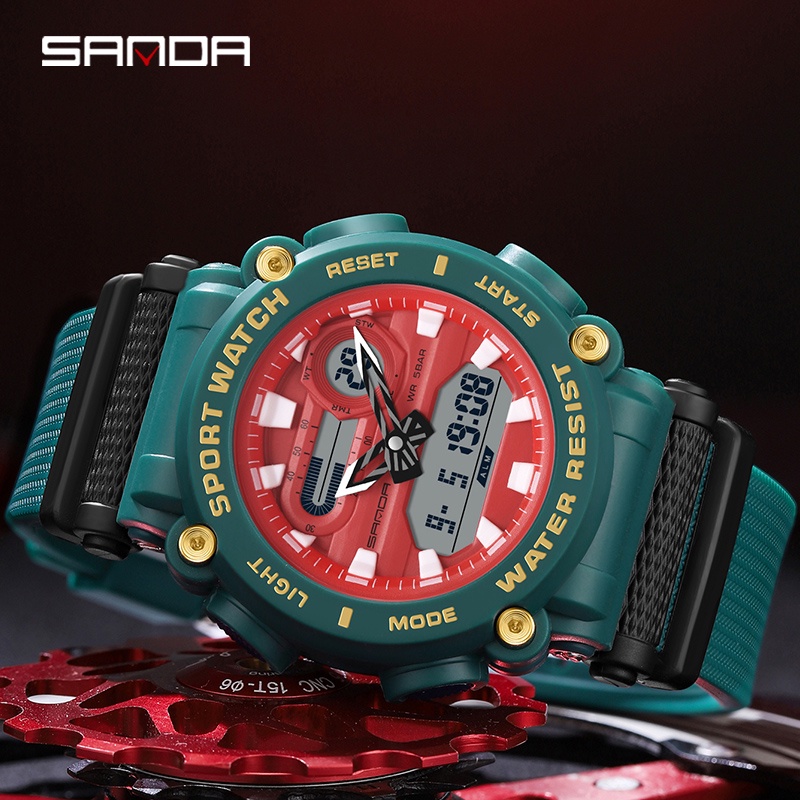 SANDA China-Chic Multi-Função Esportes À Prova D'água Relógio De Natação Luminoso De Quartzo SD3139-8