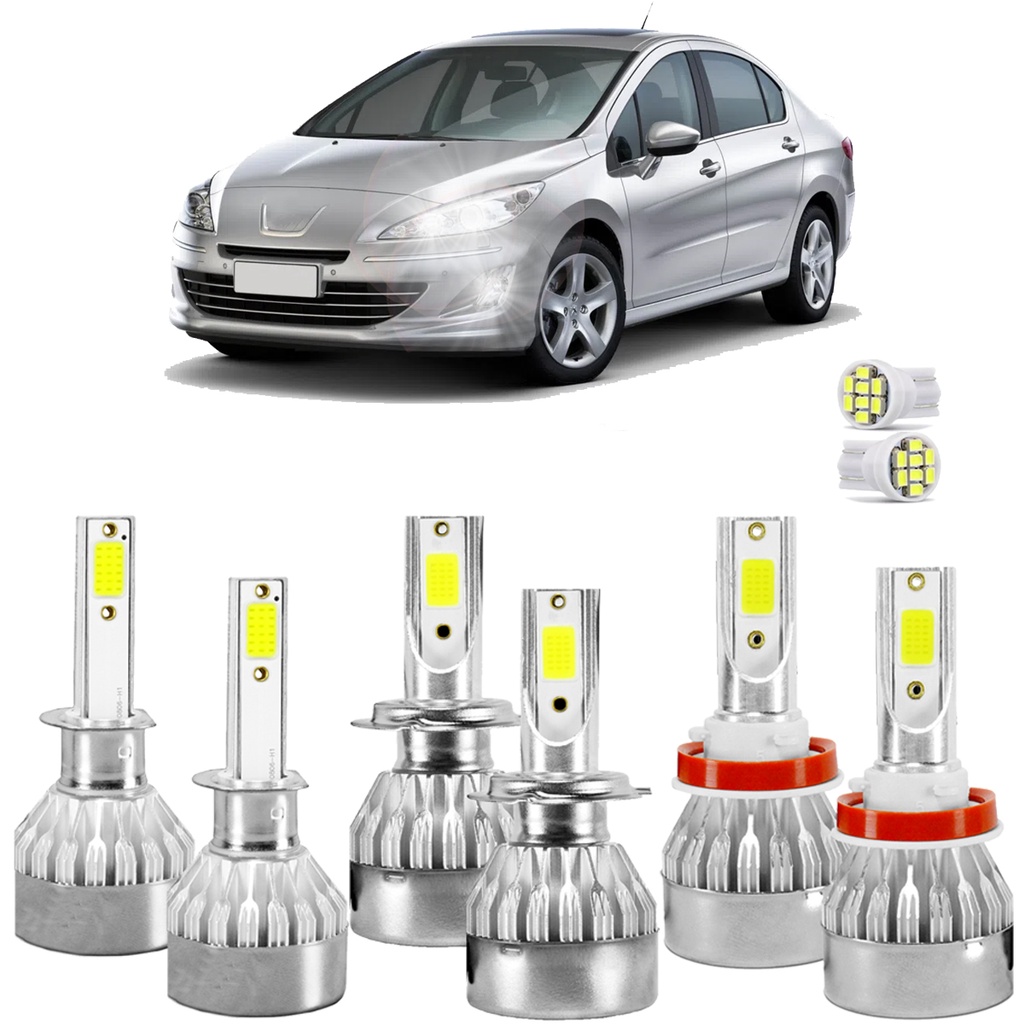 Kit Ultra Led Peugeot 408 2011 2012 2013 2014 20000Lm 6500k