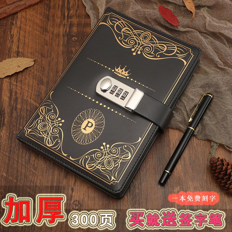 [Livro De Código Retro Com Fechadura Caderno De Estudante Espessado Diário Japonês Coreano Papelaria CQEO