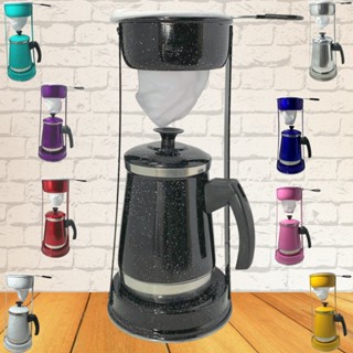 Bule Com Mancebo Coador De Café colorido Retro em Alumínio Mariquinha Cafeteira