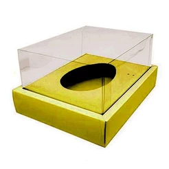 Caixa Ovo de Colher com Moldura - Meio Ovo de 500g - Ouro - 5unidades - Assk - Rizzo Distribuidora