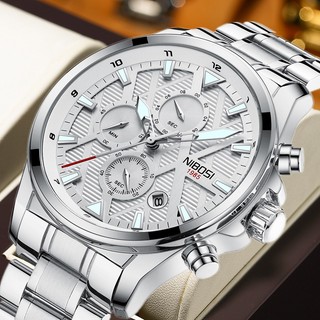 NIBOSI Relógios Masculinosluxury Esportes Quartzo Azul Relógio Cronógrafo À Prova D