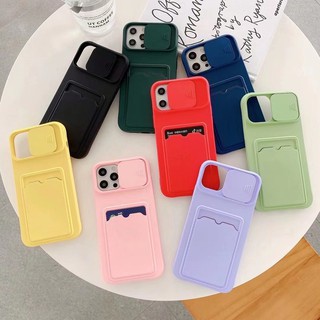 Capa De Silicone Líquido Cor Pastel Com Porta Cartão Para Iphone 15 Pro Max 14 Pro Max 13 12 Pro Max 11 XS Max XR X 7 8 plus