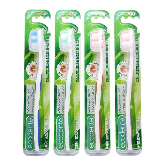 36 Escova De Dente Adulto Atacado Protetor Cerdas Ecodente