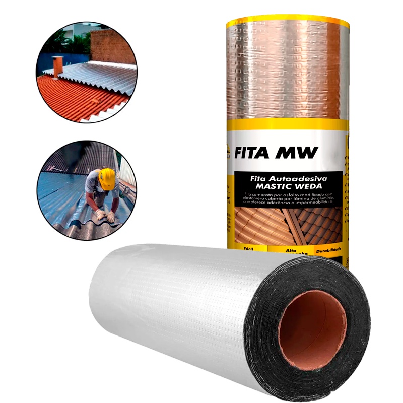 Manta Asfáltica Fita Auto Adesiva Aluminizada 30 Cm X 10 Metros Profissional em Oferta na Shopee