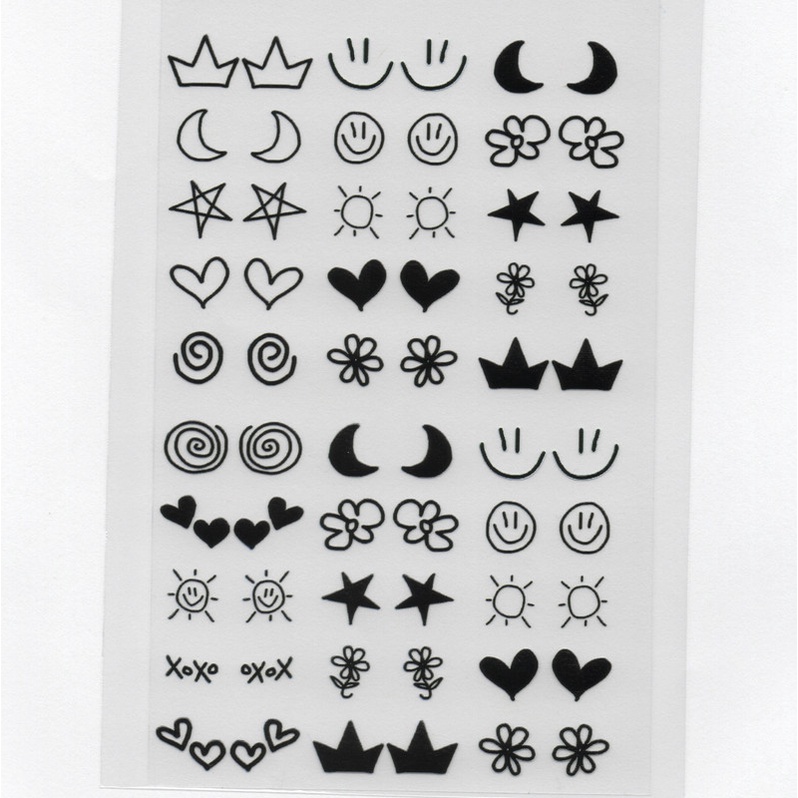 60 adesivos de unha 3D PRÉ PRONTO símbolo preta - modelo 681-2 em Oferta na Shopee