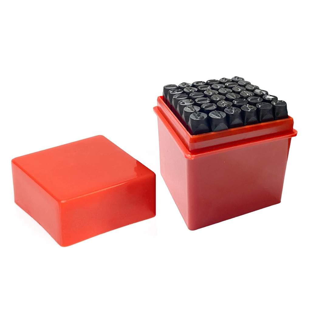 Jogo 36 Peças Marcador Pino Punção com Letras e Números 6mm