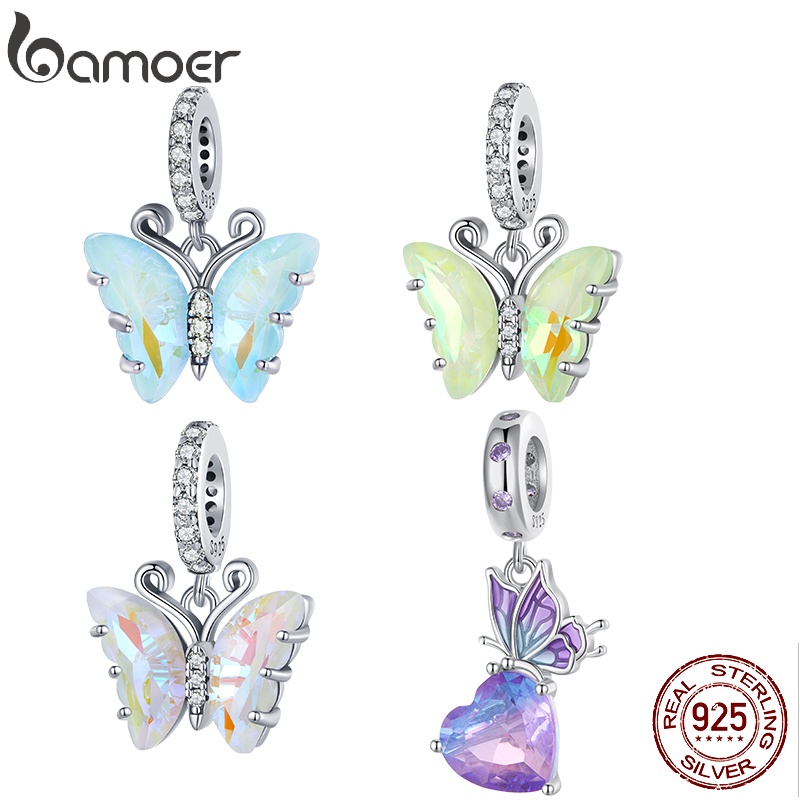 Bamoer 925 Prata Aurora Borboleta Pingente De Bijuteria Para Mulheres E Estudantes