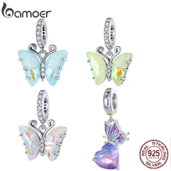 Bamoer 925 Prata Aurora Borboleta Pingente De Bijuteria Para Mulheres E Estudantes