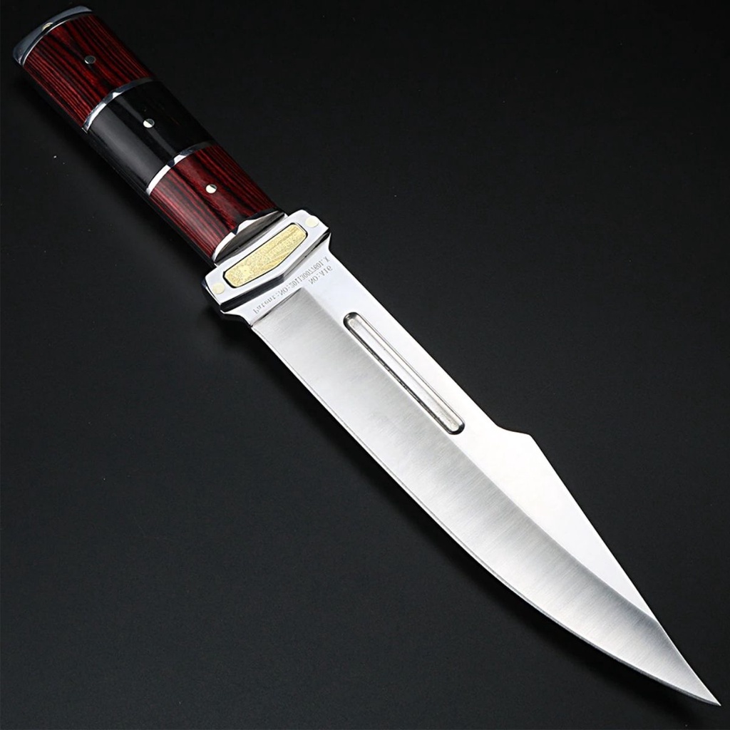 Faca Churrasco Inox Afiada Linda Pesada Fulltang Cromada Boa Empunhadura