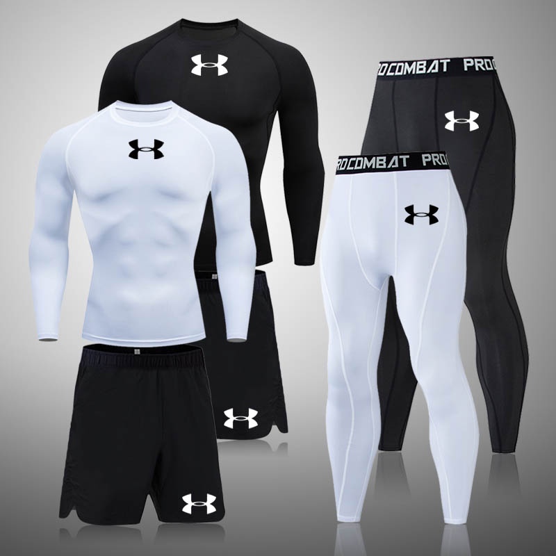 Conjunto De Corrida De Compressão Masculina Futebol Basquetebol Ciclismo Fitness Kits De Roupa Esportiva Adolescente Fatos De Treino Apertados Jersey Anti-UV