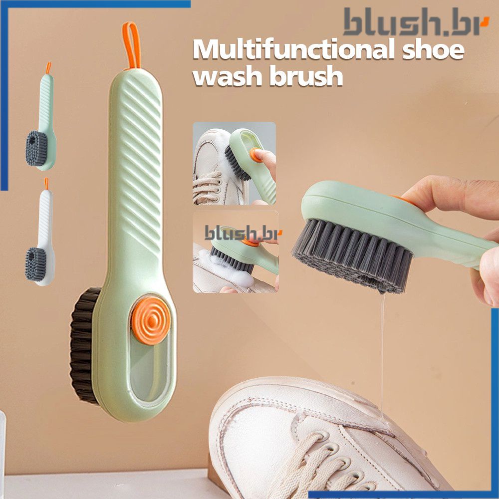 Multifuncional escova de limpeza 2 em 1 dispenser para detergente lavar