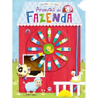 Livro Giz de cera Animais da fazenda em Oferta na Shopee