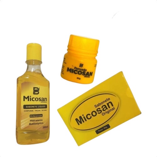 Kit Micosan Pomada+ Sabonete em Barra+ Sabonete Líquido- APINIL