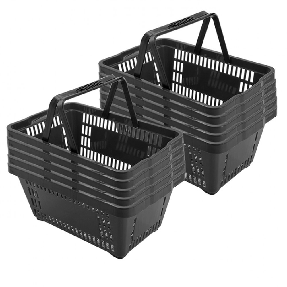 KIT 10 MINI CESTINHAS PLÁSTICA FARMÁCIA PERFUMARIA PRETA