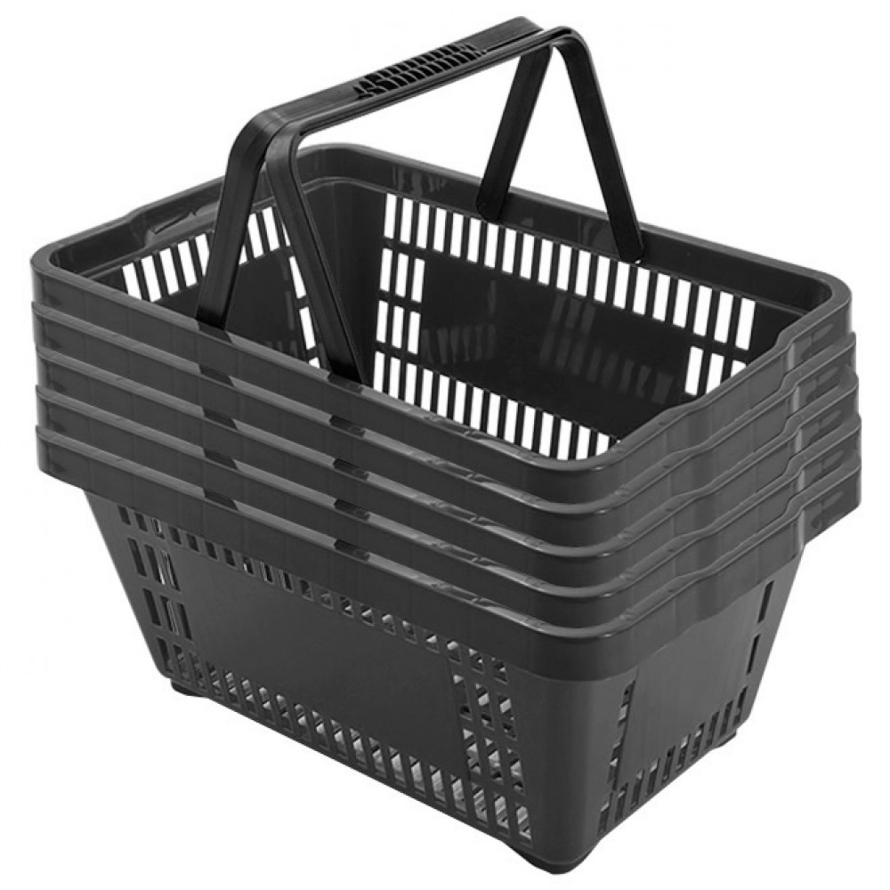 KIT 5 MINI CESTINHAS PLÁSTICA FARMÁCIA PERFUMARIA PRETA