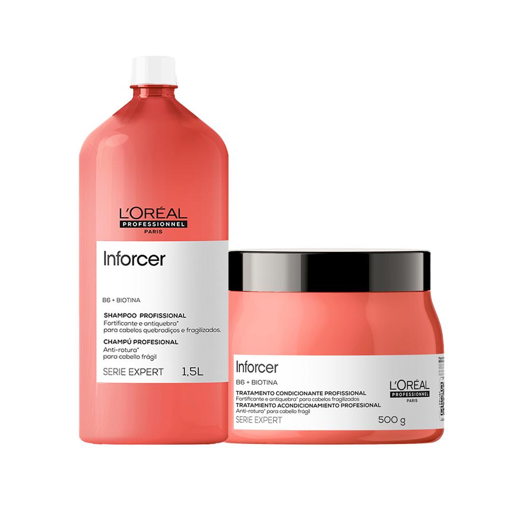 Kit L'Oréal Pro Serie Exp Inforcer – Sh 1500 ml e Másc - Beauty