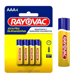 Pilhas Pequena AAA Palito de Zinco Amarelinhas Embalagem com 4 pilhas - Rayovac